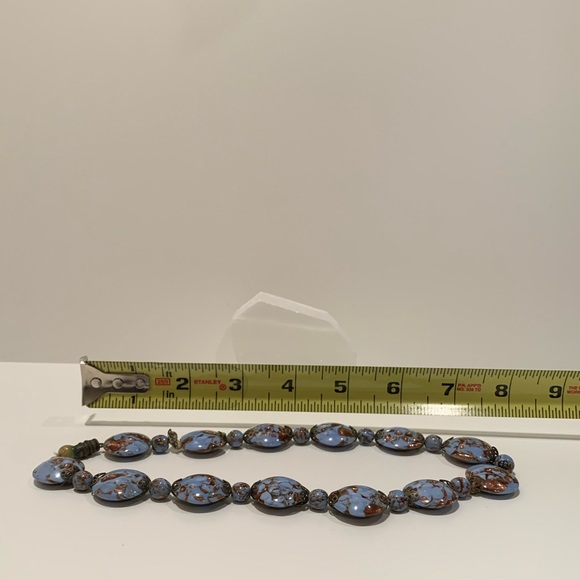Blended Blue and Sparkly Brown Beaded Necklace - Picture 10 of 11